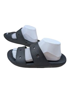 Crocs Iconic Comfort Slide On Slip On Sandal Shoes Black Women's Size 9